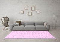 Machine Washable Solid Pink Modern Rug, wshabs2920pnk