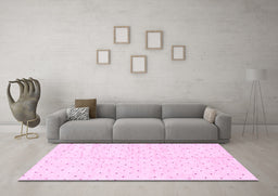 Machine Washable Solid Pink Modern Rug in a Living Room, wshabs2920pnk