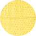 Round Solid Yellow Modern Rug, abs2920yw