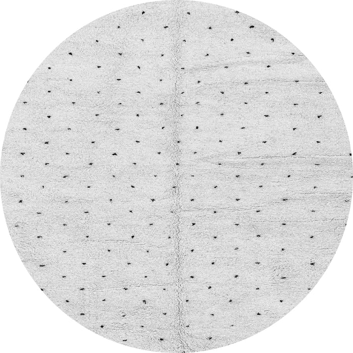 Round Machine Washable Solid Gray Modern Rug, wshabs2920gry