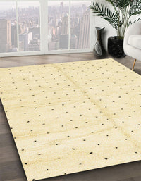 Abstract Brown Gold Solid Rug, abs2920