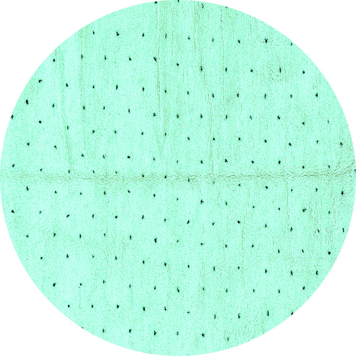 Round Solid Turquoise Modern Rug, abs2920turq