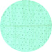 Round Solid Turquoise Modern Rug, abs2920turq