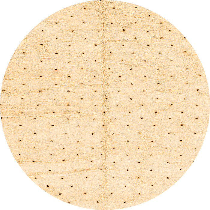 Round Machine Washable Solid Orange Modern Area Rugs, wshabs2920org