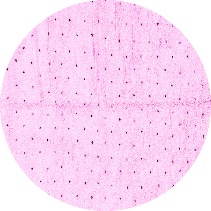 Round Solid Pink Modern Rug, abs2920pnk