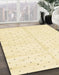 Abstract Brown Gold Solid Rug in Family Room, abs2920