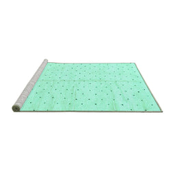 Sideview of Machine Washable Solid Turquoise Modern Area Rugs, wshabs2920turq