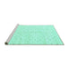 Sideview of Machine Washable Solid Turquoise Modern Area Rugs, wshabs2920turq