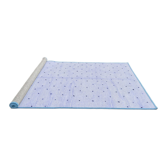 Sideview of Machine Washable Solid Blue Modern Rug, wshabs2920blu