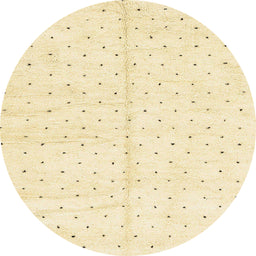 Round Machine Washable Abstract Brown Gold Rug, wshabs2920