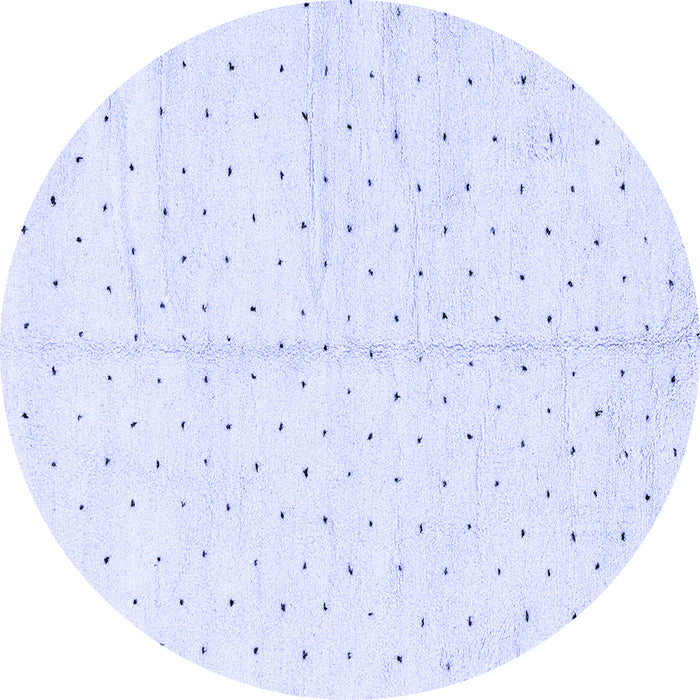 Round Machine Washable Solid Blue Modern Rug, wshabs2920blu