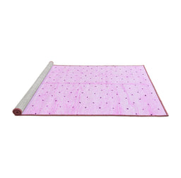 Sideview of Machine Washable Solid Purple Modern Area Rugs, wshabs2920pur