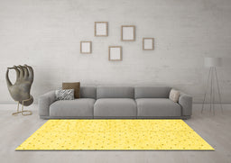 Machine Washable Solid Yellow Modern Rug in a Living Room, wshabs2920yw