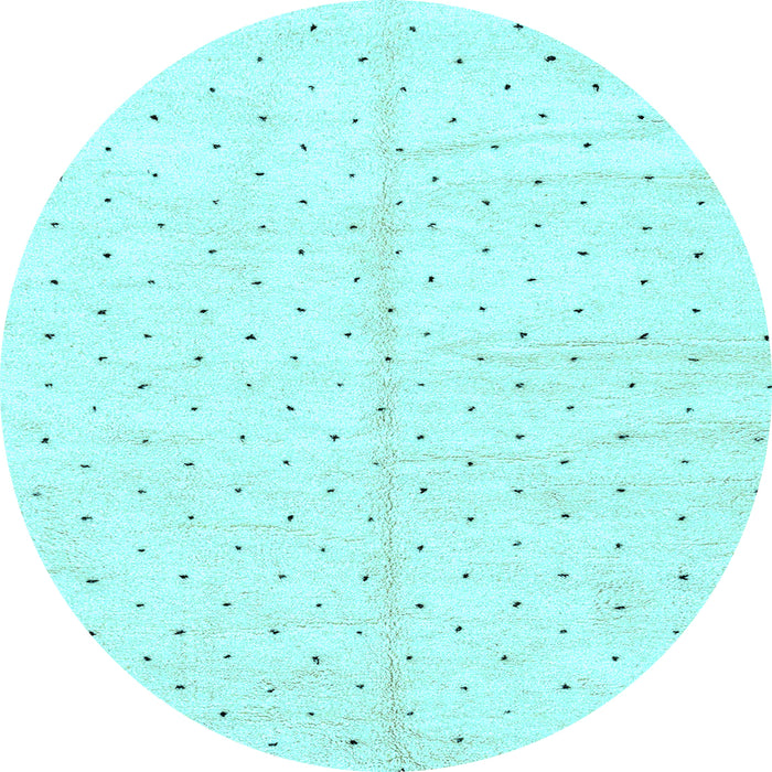 Round Machine Washable Solid Light Blue Modern Rug, wshabs2920lblu
