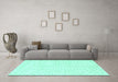 Machine Washable Solid Turquoise Modern Area Rugs in a Living Room,, wshabs2920turq