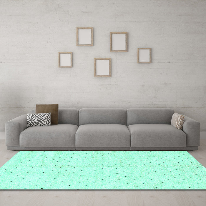 Machine Washable Solid Turquoise Modern Area Rugs in a Living Room,, wshabs2920turq