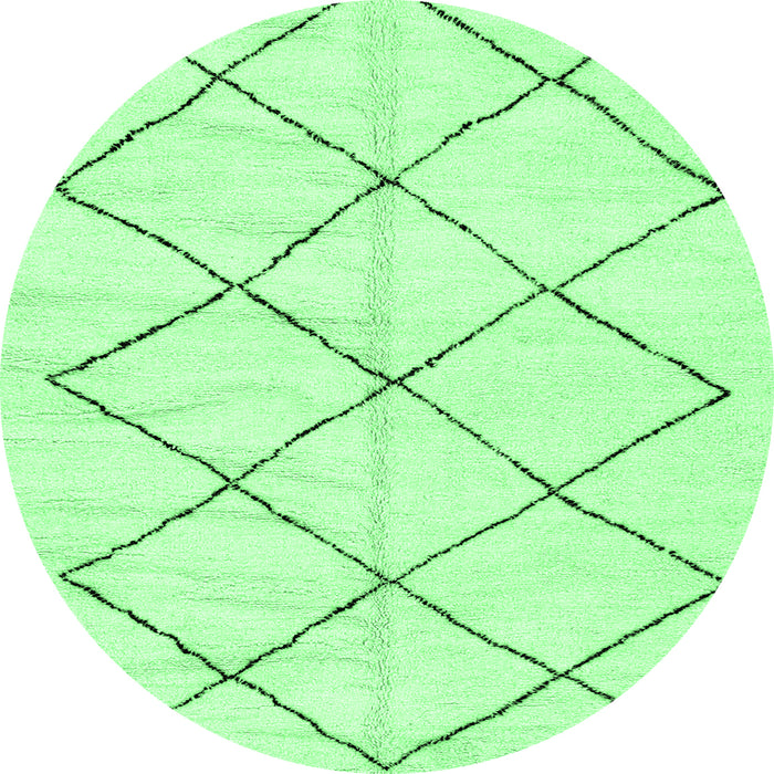 Round Solid Emerald Green Modern Rug, abs2921emgrn