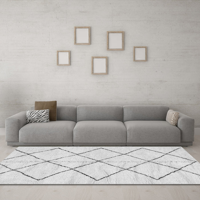 Machine Washable Solid Gray Modern Rug in a Living Room,, wshabs2921gry