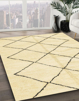 Machine Washable Abstract Sun Yellow Rug in a Family Room, wshabs2921