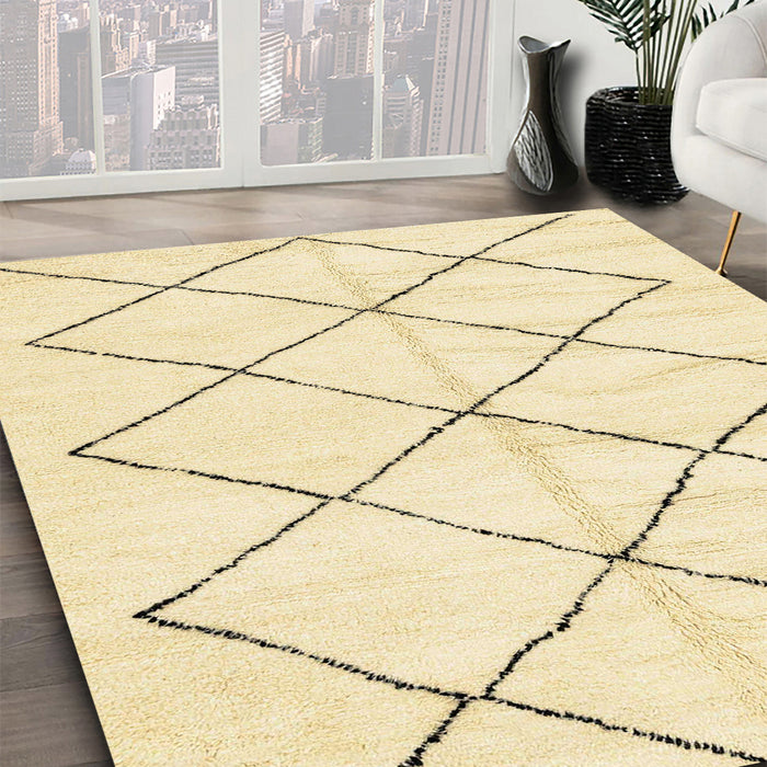 Machine Washable Abstract Sun Yellow Rug in a Family Room, wshabs2921