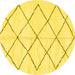 Round Solid Yellow Modern Rug, abs2921yw