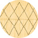 Round Solid Brown Modern Rug, abs2921brn