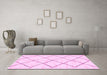 Machine Washable Solid Pink Modern Rug in a Living Room, wshabs2921pnk