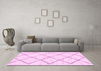 Machine Washable Solid Pink Modern Rug, wshabs2921pnk