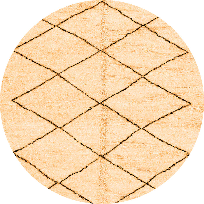 Round Solid Orange Modern Rug, abs2921org
