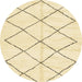 Round Abstract Sun Yellow Solid Rug, abs2921