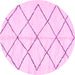 Round Solid Pink Modern Rug, abs2921pnk