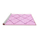 Sideview of Machine Washable Solid Pink Modern Rug, wshabs2921pnk