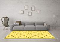 Machine Washable Solid Yellow Modern Rug, wshabs2921yw