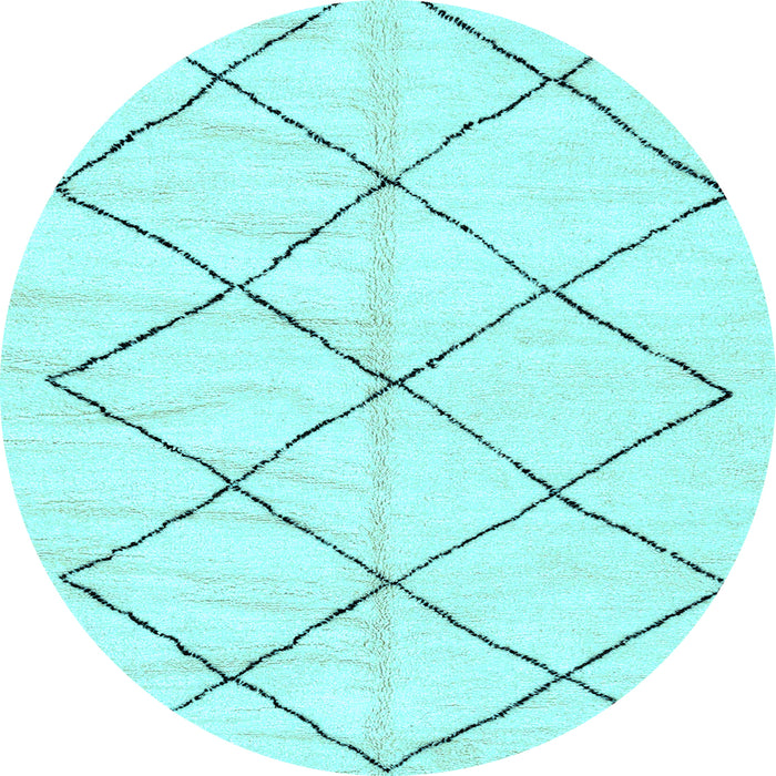 Round Solid Light Blue Modern Rug, abs2921lblu