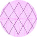 Round Solid Purple Modern Rug, abs2921pur