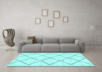 Machine Washable Solid Light Blue Modern Rug, wshabs2921lblu