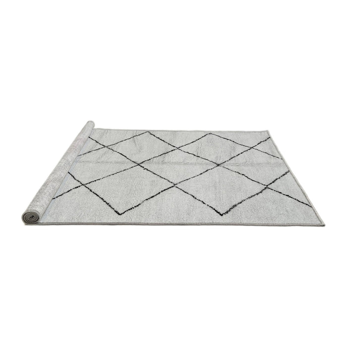 Sideview of Machine Washable Solid Gray Modern Rug, wshabs2921gry