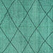 Square Machine Washable Solid Turquoise Modern Area Rugs, wshabs2922turq