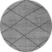 Round Machine Washable Solid Gray Modern Rug, wshabs2922gry