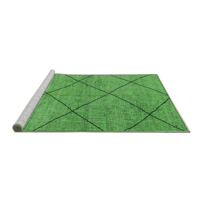 Sideview of Machine Washable Solid Green Modern Area Rugs, wshabs2922grn