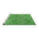 Sideview of Machine Washable Solid Green Modern Area Rugs, wshabs2922grn