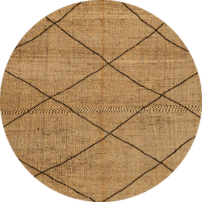 Round Machine Washable Solid Orange Modern Area Rugs, wshabs2922org