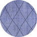 Round Solid Blue Modern Rug, abs2922blu