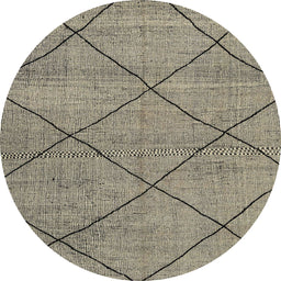 Round Machine Washable Abstract Brown Rug, wshabs2922