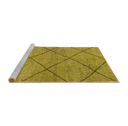 Sideview of Machine Washable Solid Yellow Modern Rug, wshabs2922yw