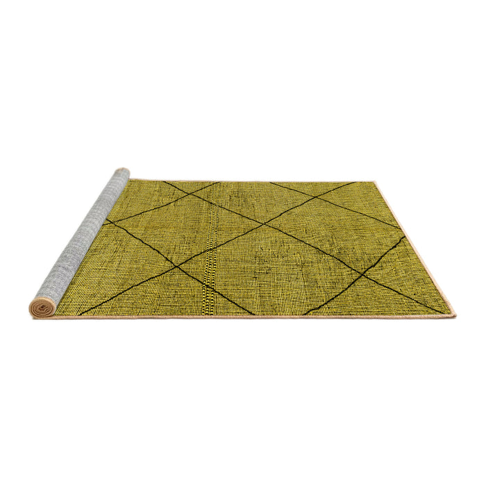 Sideview of Machine Washable Solid Yellow Modern Rug, wshabs2922yw