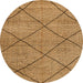 Round Solid Orange Modern Rug, abs2922org