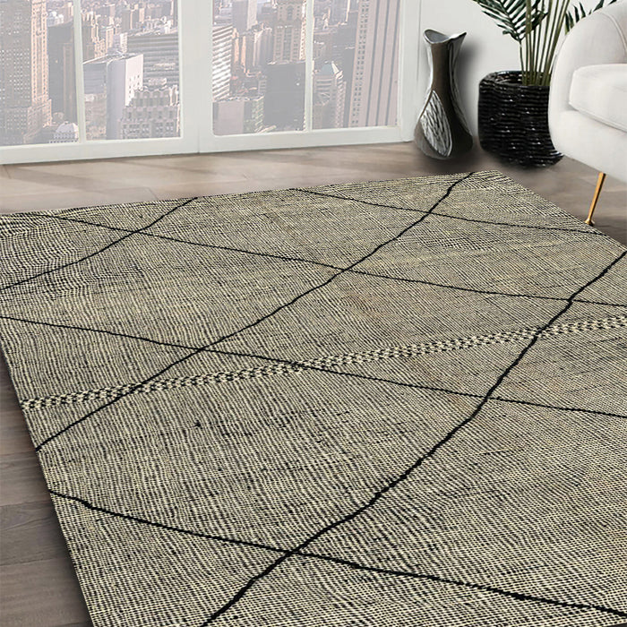 Abstract Brown Solid Rug in Family Room, abs2922