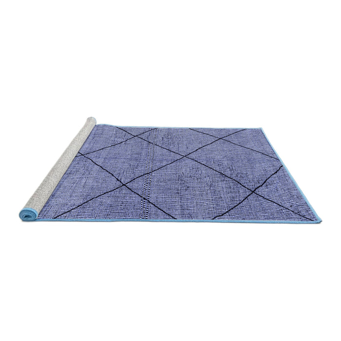 Sideview of Machine Washable Solid Blue Modern Rug, wshabs2922blu