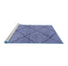 Sideview of Machine Washable Solid Blue Modern Rug, wshabs2922blu